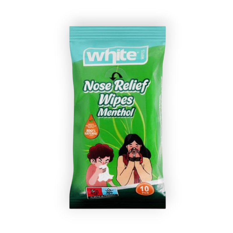 WHITE NOSE RELIEF MENTHOL WIPES 10 PCS