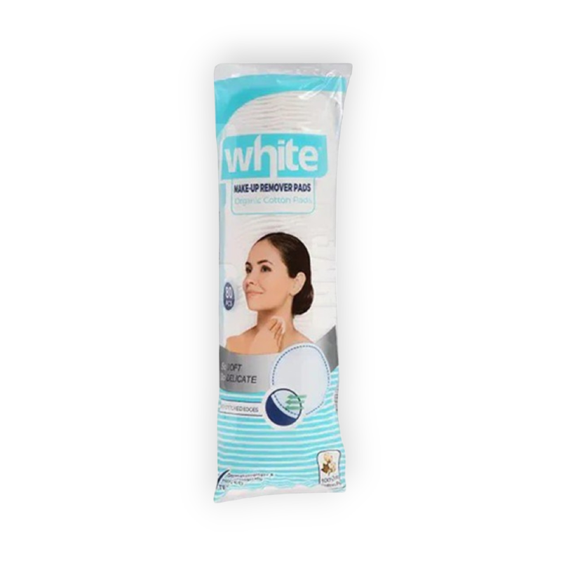WHITE MAKE UP REMOVER PADS 80PCS