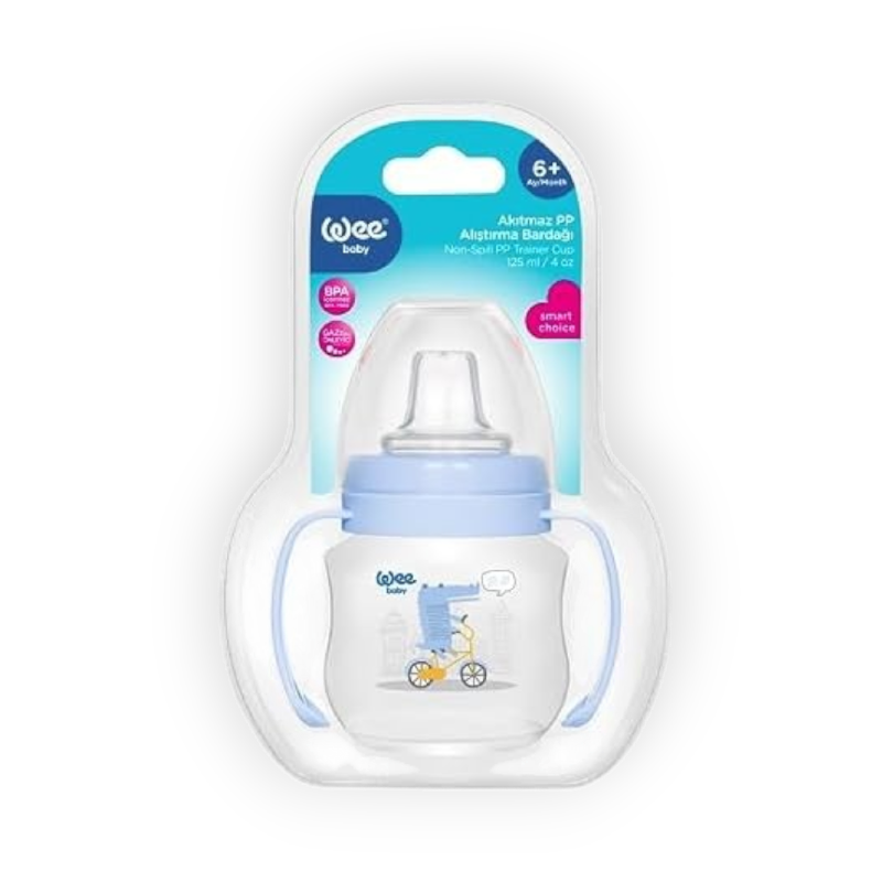 WEE BABY NON SPILL PP TRAINER CUP 6+M 125ML (753-F)