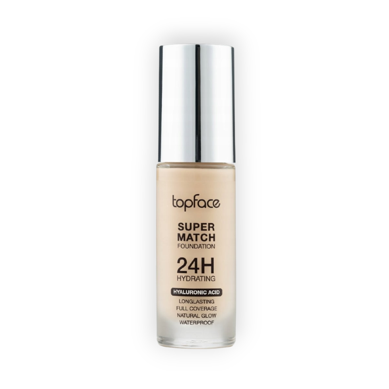 TOPFACE SUPER MATCH FOUNDATION 002 LIGHT BEIGE 24H HYDRATING 30ML