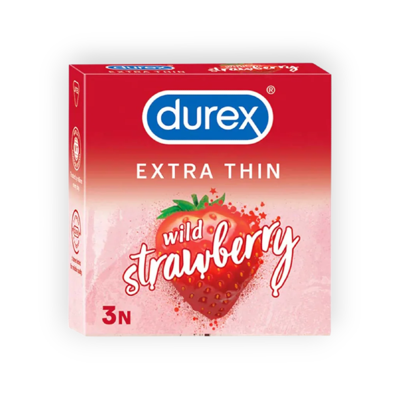 DUREX EXTRA THIN WILD STRAWBERRY 3PCS مستورد