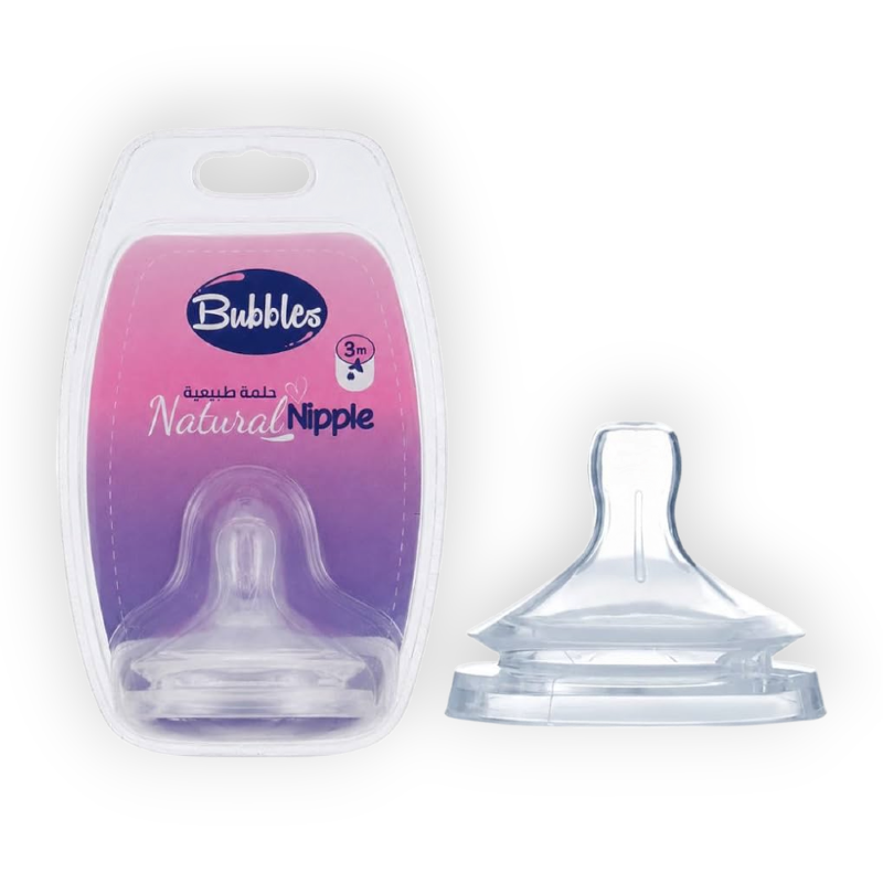 BUBBLES NIPPLE NATURAL 1PCS 3 MONTHS