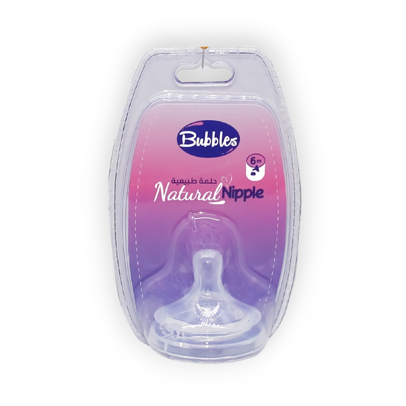 BUBBLES NIPPLE NATURAL 1PCS 6 MONTHS
