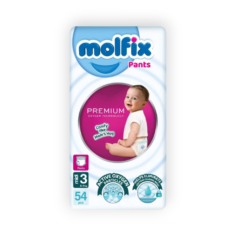 MOLFIX 3 DIAPERS OXYGEN PREM PANTS JUNIOR (3) 4-9KG 54PCS