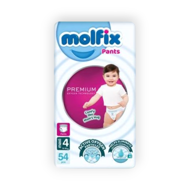 MOLFIX 4 DIAPERS OXYGEN PREM PANTS JUNIOR (4) 7-18KG 54PCS