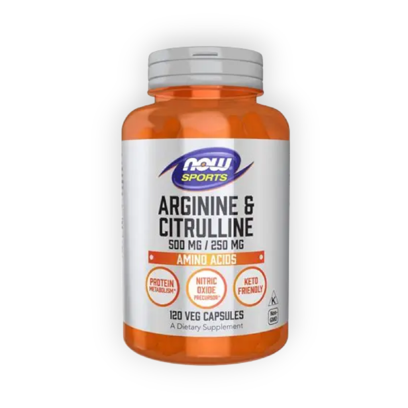 ARGININE 500 MG CITRULLINE 250 MG 120 CAP (NOW)