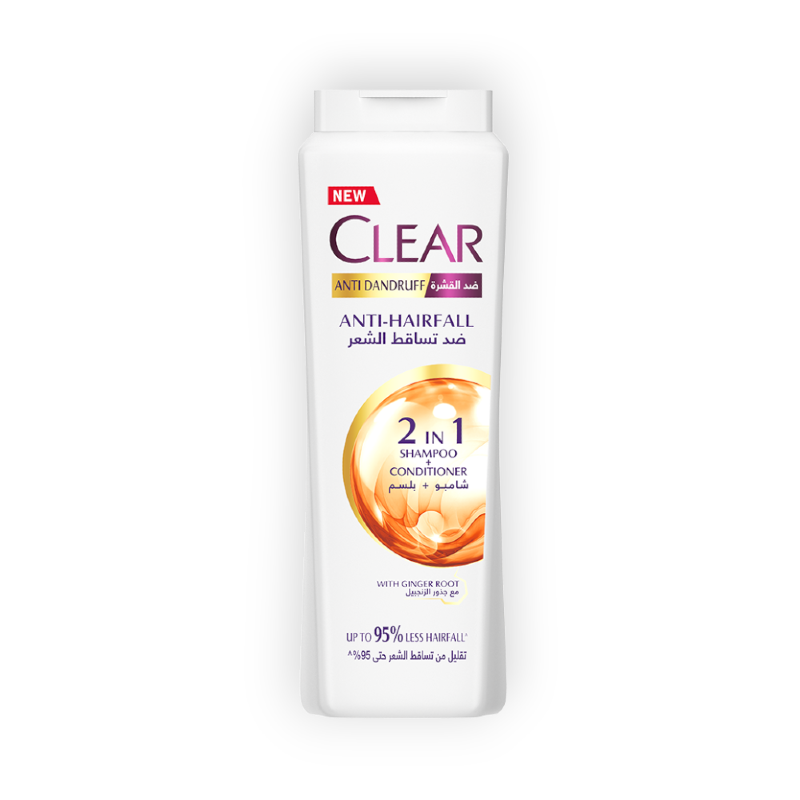 CLEAR SHAMPOO ANTI HAIR FALL 2IN1 F W 360ML خصم