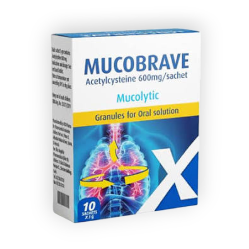 MUCOBRAVE  600 MG 10 SACHETS سعر جديد