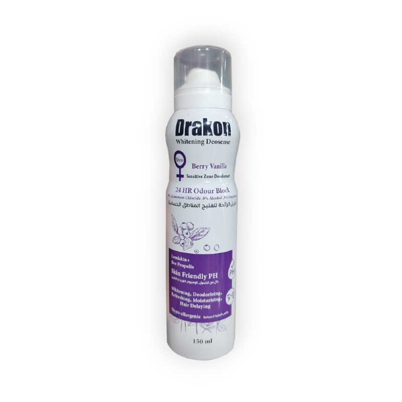 DRAKON SENSITIVE ZONE DEODORANT SPRAY (BERRY VANILLA) 150ML