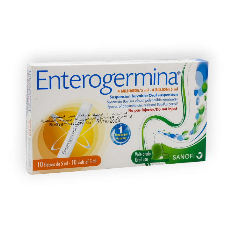 ENTEROGERMINA 4BILLION   5ML 10MINI BOLLE 10 AMP سعر جديد