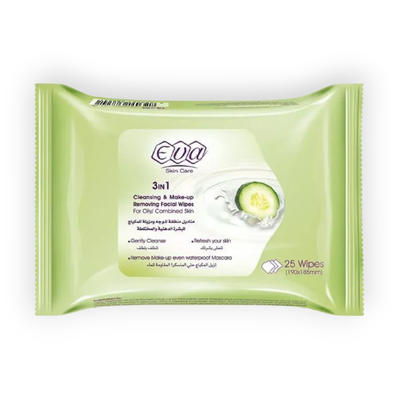 EVA CLEAN&MAKE UP OILY COMBINA 25WIPES