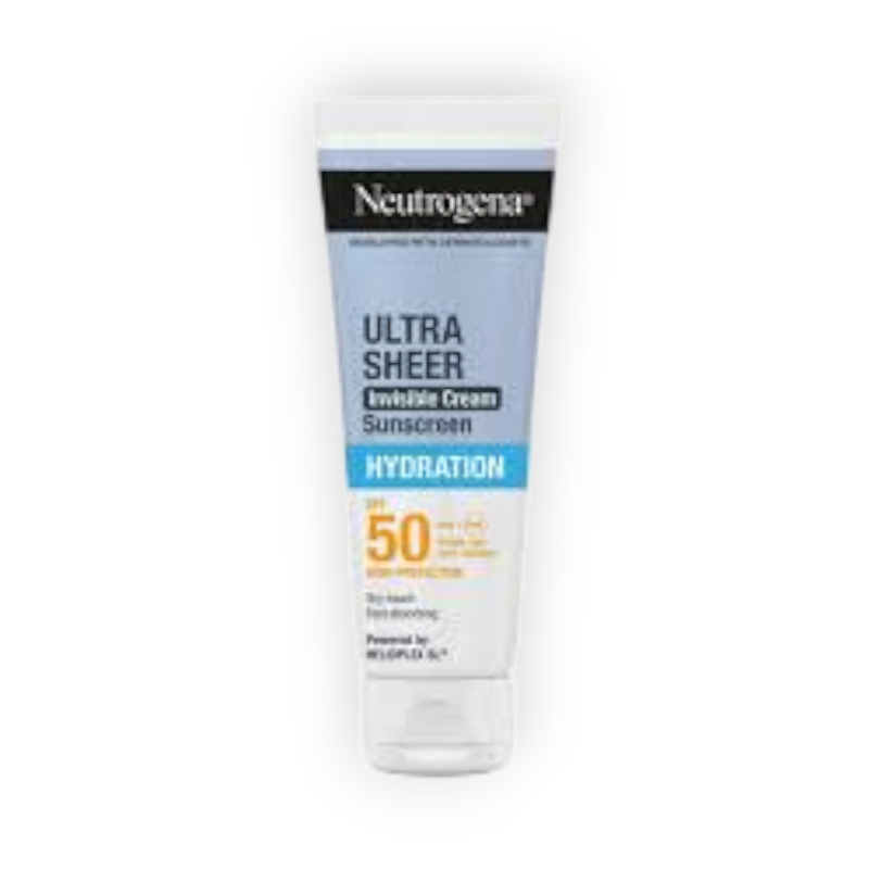 NEUTROGENA ULTRA SHEER SUNSCREEN INVISIBLE CREAM HYDRATION SPF50 OFFER 50ML