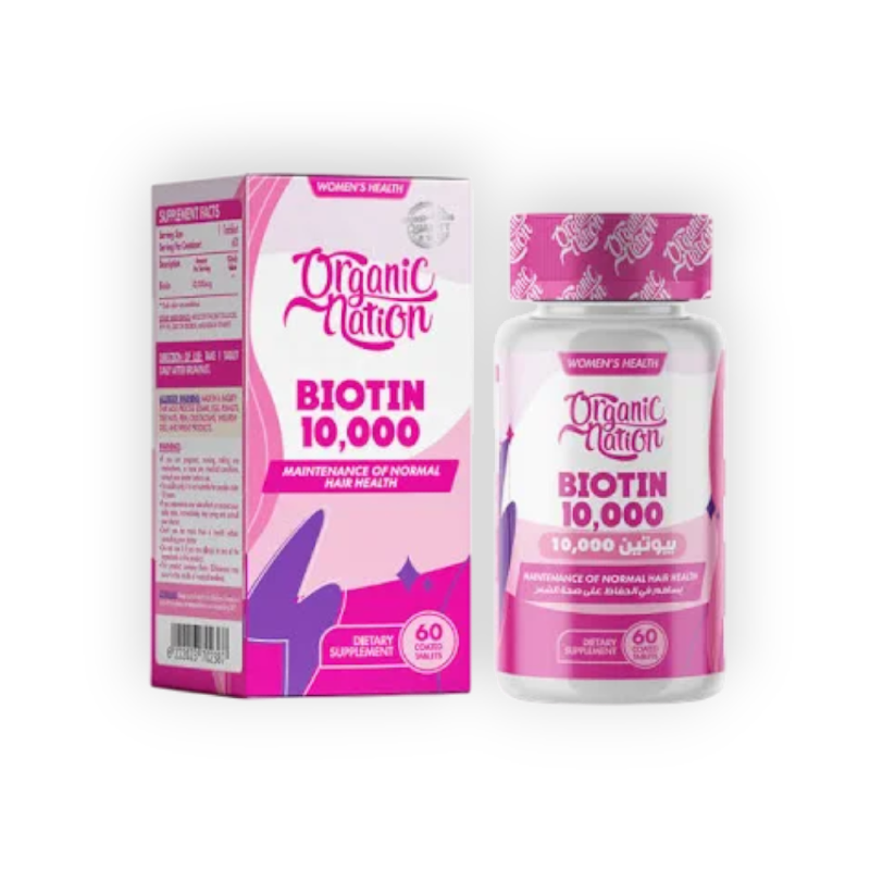 ORGANIC NATION BIOTIN 10000 60 TAB