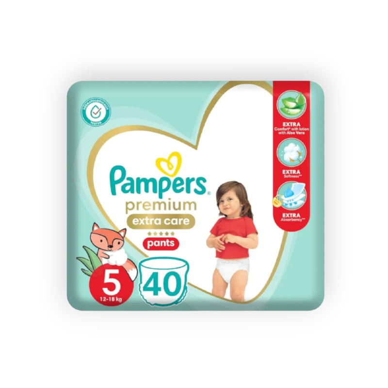 PAMPERS (PREMIUM CARE 5 PANTS)12-18 KG 40PCS سعودى