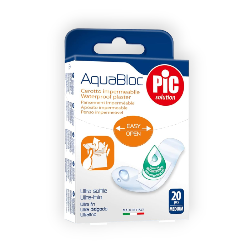 PIC AQUA BLOC PLASTER  ANTI BAC MEDIUM 20 PCS