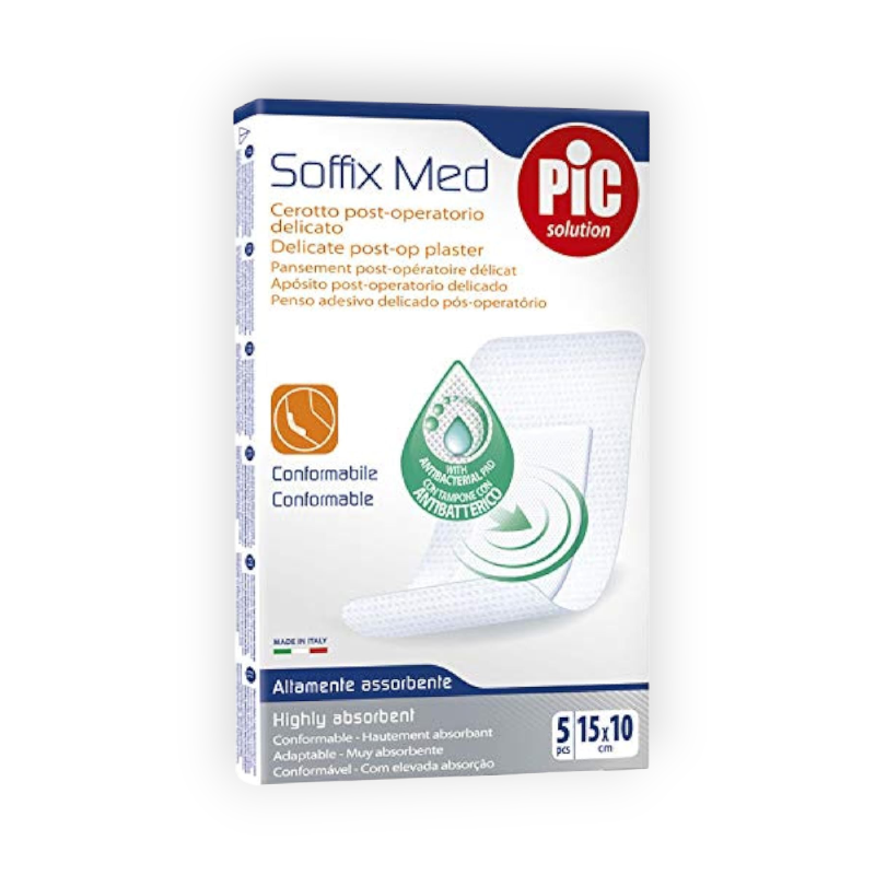 PIC SOFFIX MED PLASTER FOR SENSITIVE SKIN10X15 5PC
