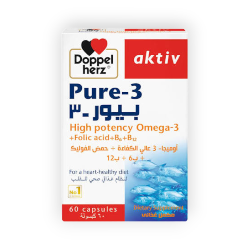 PURE 3 AKTIV  OMEGA 3 2000 (DOPPEL HERZ) 60 CAP