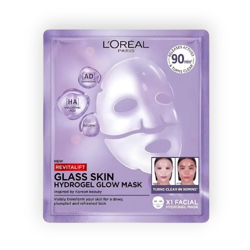 LOREAL REVITALIFT GLASS SKIN HYDROGEL GLOW MASK