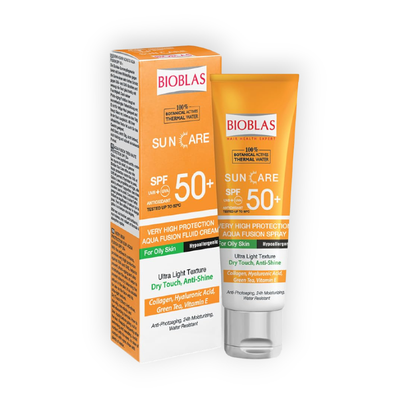 BIOBLAS SUNCARE AQUA FLUID CREAM OILY 50ML &SHAMPOO ARGAN 200ML