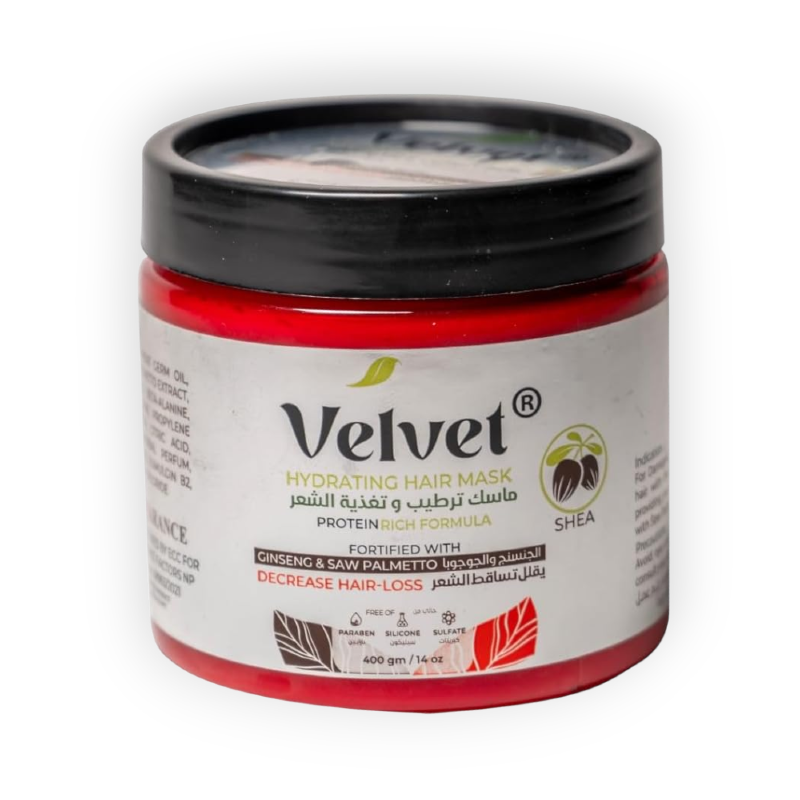 VELVET HYDRATING HAIR MASK WITH SHEA 400GM