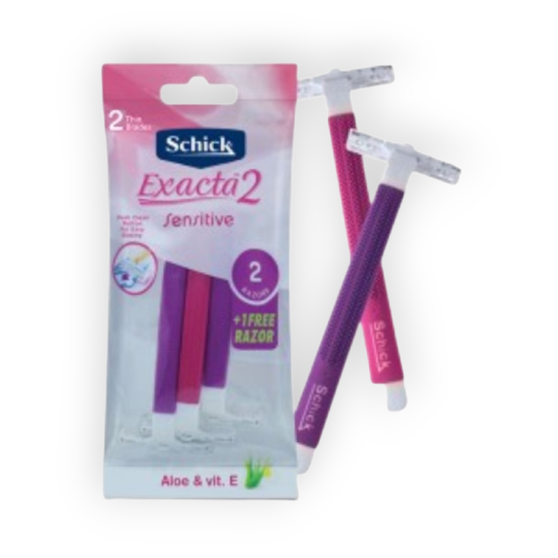 SCHICK EXACTA 2 SENSITIVE F WOMEN 2+1 RAZORS (1637)