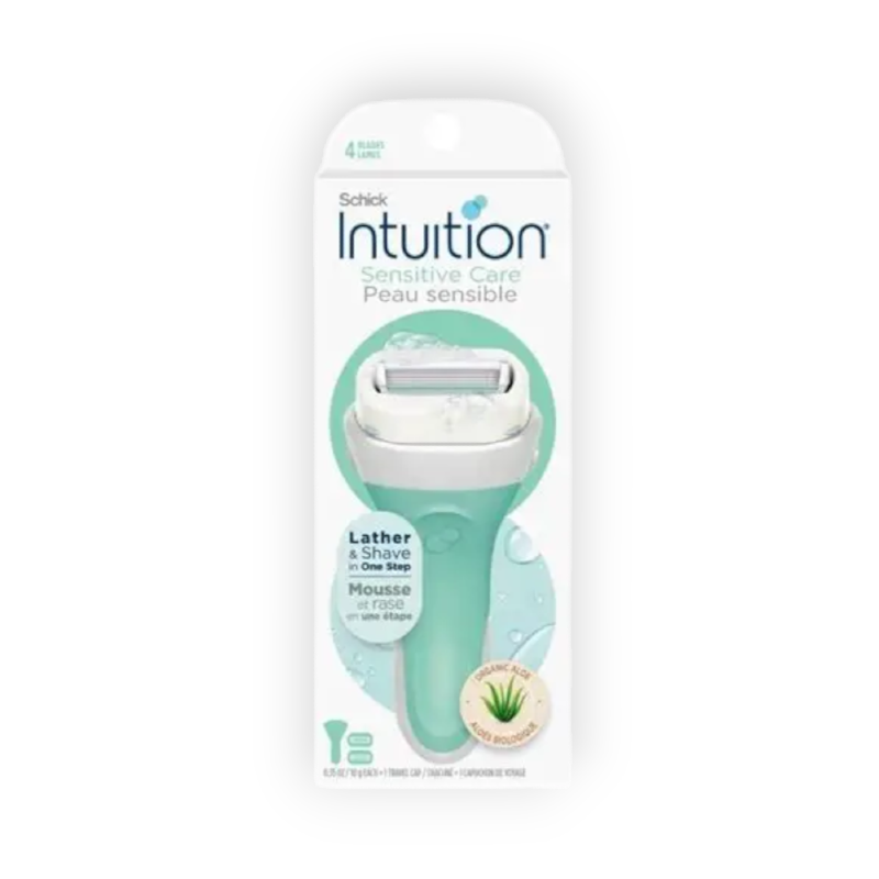 SCHICK SENSITIVE CARE 4BLADES 1RAZOR +1TRAVEL CAP (6587)