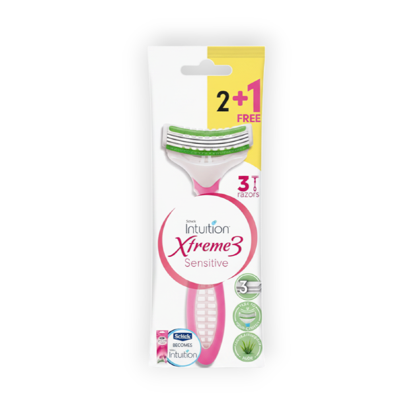 SCHICK XTREME 3 SENSITIVE F WOMEN 2+1RAZORS (1668)