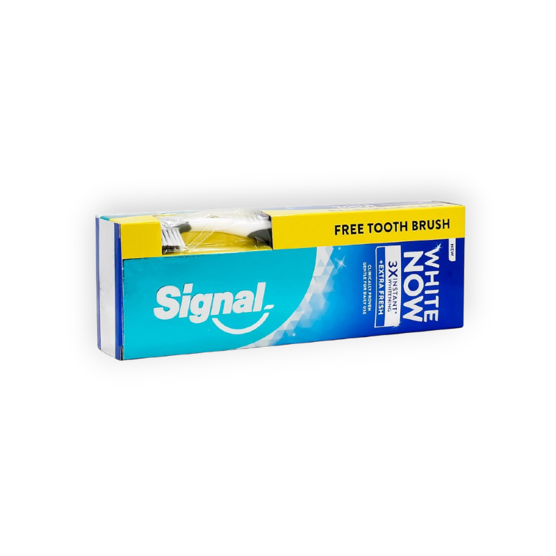 SIGNAL WHITE NOW EXTRA SHINE 75ML +TOOTH BRUSH FREE