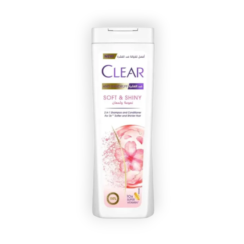 CLEAR SHAMPOO SOFT&SHINY  2IN1 F W 600ML خصم