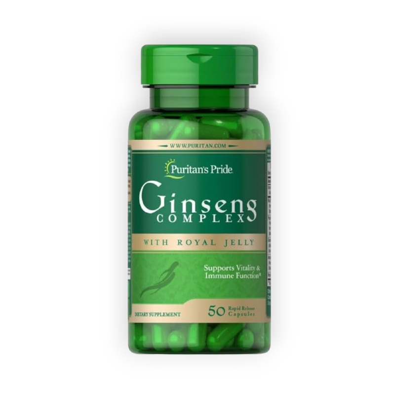GINSENG COMPLEX WITH ROYAL JELLY 1000MG  50CAP(PURITAN.S PRIDE )