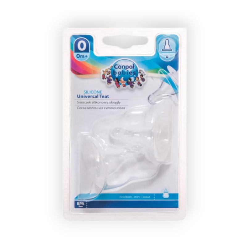 CANPOL SILICONE 0M+ 18 124 (2PCS)  حلمه مشطوفه