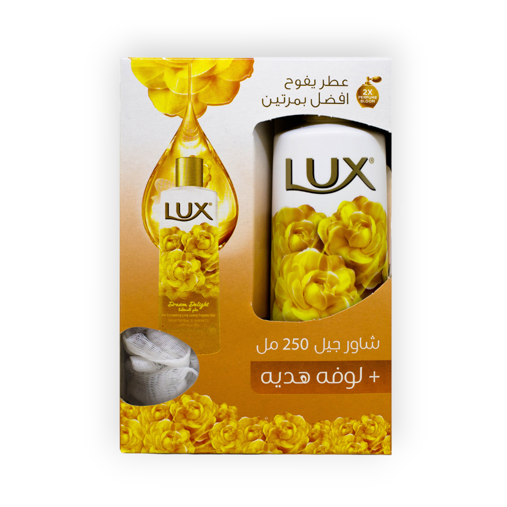 LUX SHOWER GEL DREAM DELIGHT 250ML + LOOFA   DISCOUNT 20%