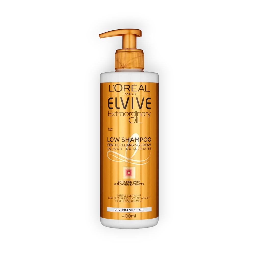 LOREAL ELVIVE  EXTRAORDINARY OIL LOW SHAMPOO 3IN1  400ML   DISCOUNT 15%